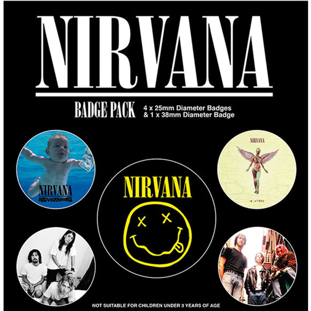 レア　コレクターズ NIRVANA /ニルヴァーナ5枚セット　「SINGLES」 NIRVANA ニルヴァーナ - Iconic 5個セット / バッジ 【公式
