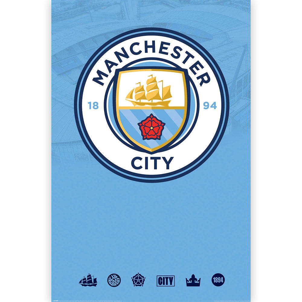 MANCHESTER CITY FC マンチェスターシティFC - Club Crest / ポスター 【公式 / オフィシャル】 – PGS  wholesale