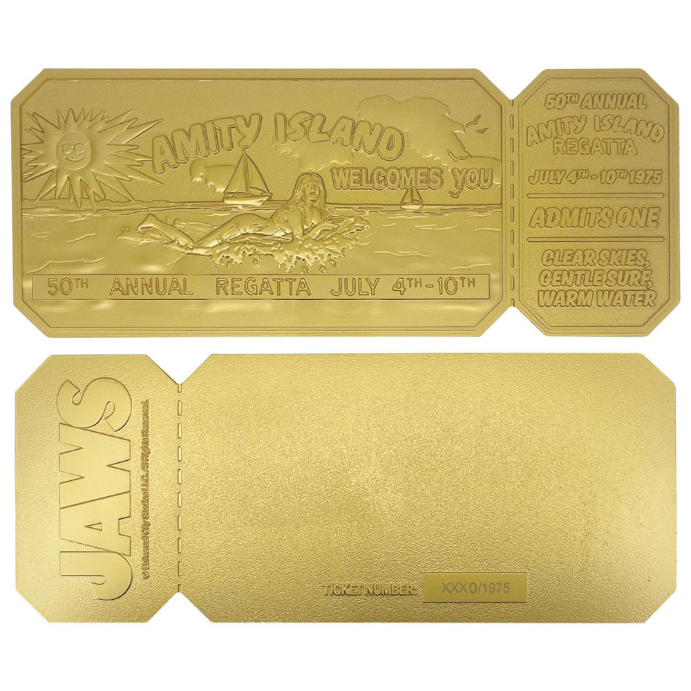 Jurassic World 24金メッキチケット 世界2015枚限定 JAWS ジョーズ - 50th Anniversary 24k Gold Plated Regatta Ticket