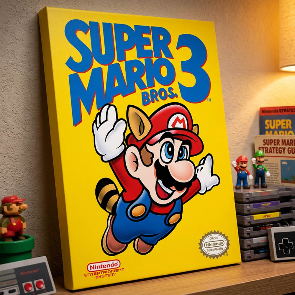 SUPER MARIO スーパーマリオ - Nes Cover / キャンバス・プリント木枠