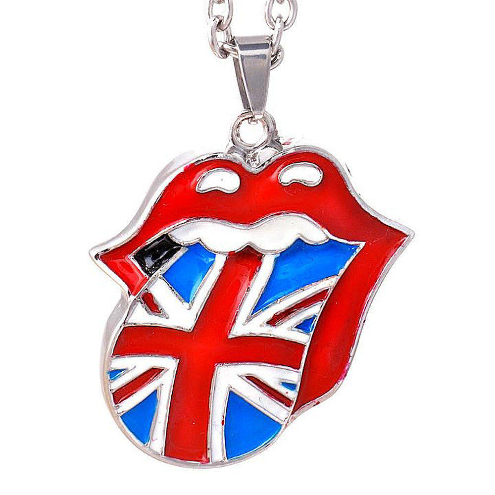 
                  
                    ROLLING STONES ローリングストーンズ (来日 35周年 記念 ) - Union Jack Tongue Necklace / ネックレス
                  
                
