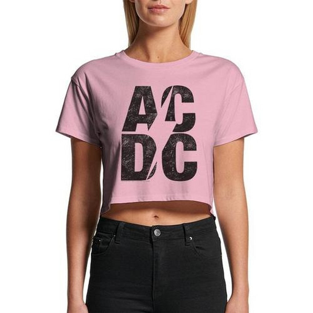 AC/DC - (Back in Black 45周年 ) - STACKED LOGO / CROP TOP