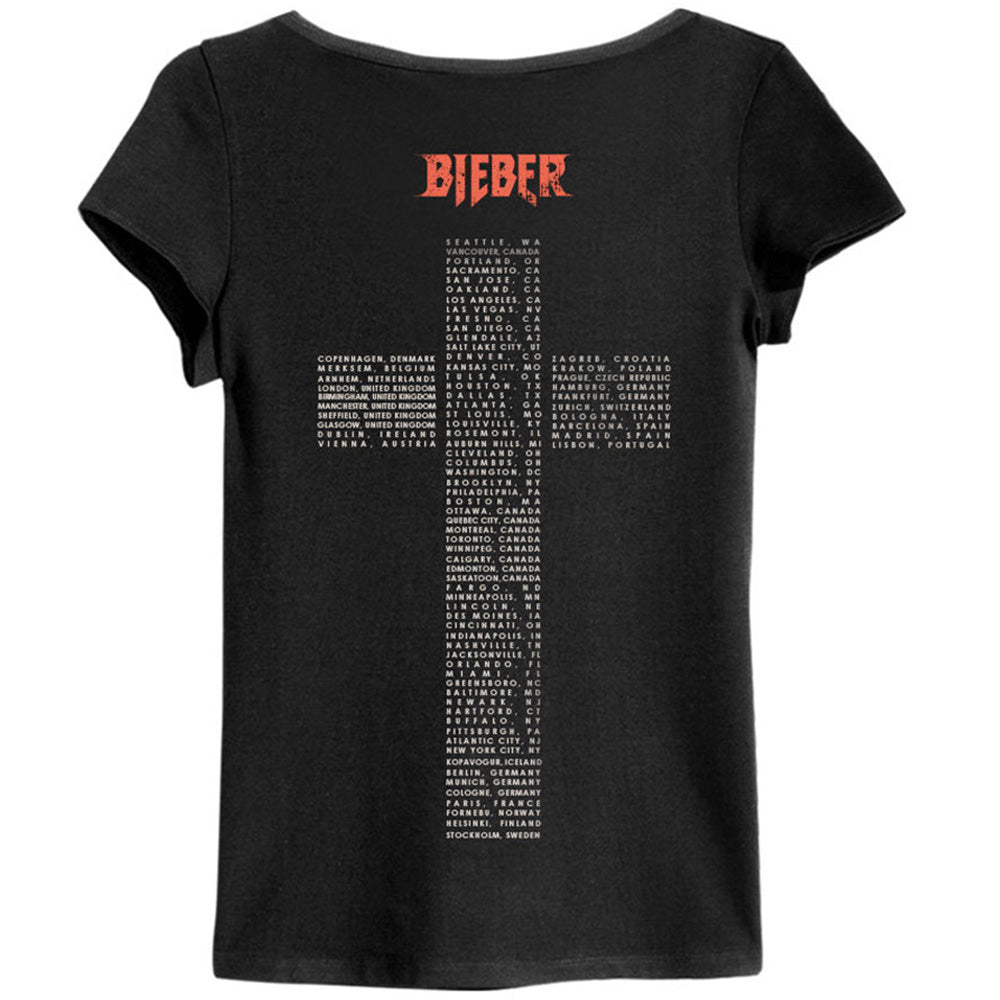 
                  
                    JUSTIN BIEBER ジャスティンビーバー (デビュー 15周年 ) - WORLD TOUR 2017 / レアモデル / Amplified（ ブランド ） / バックプリントあり / Tシャツ / レディース
                  
                