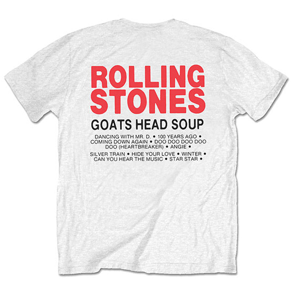 
                  
                    【予約商品】 ROLLING STONES ローリングストーンズ (来日 35周年 記念 ) - Goat Head Soup Tracklist / バックプリントあり / Tシャツ / メンズ
                  
                