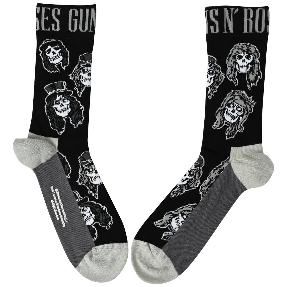 
                  
                    GUNS N ROSES ガンズアンドローゼズ (結成 40周年 ) - Skulls Band Monochrome / ソックス / メンズ
                  
                