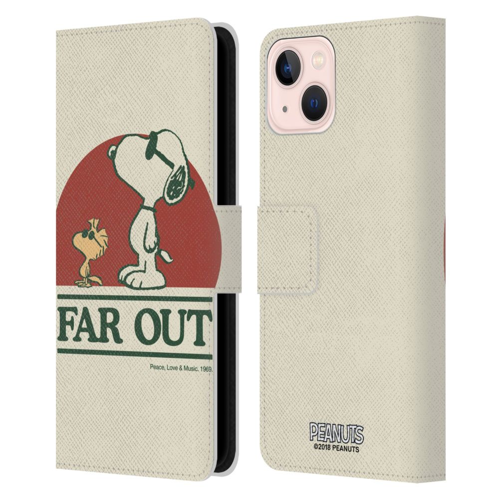 PEANUTS - (コミック誕生 75周年 ) - Snoopy Woodstock Far Out レザー手帳型