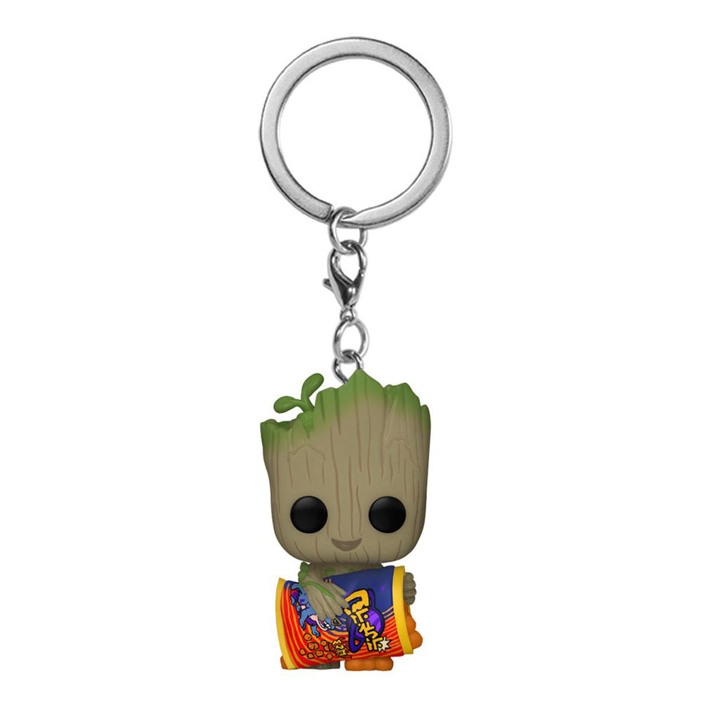 GUARDIANS OF THE GALAXY - I Am Groot with Cheese Puffs Pocket Pop! Key Chain