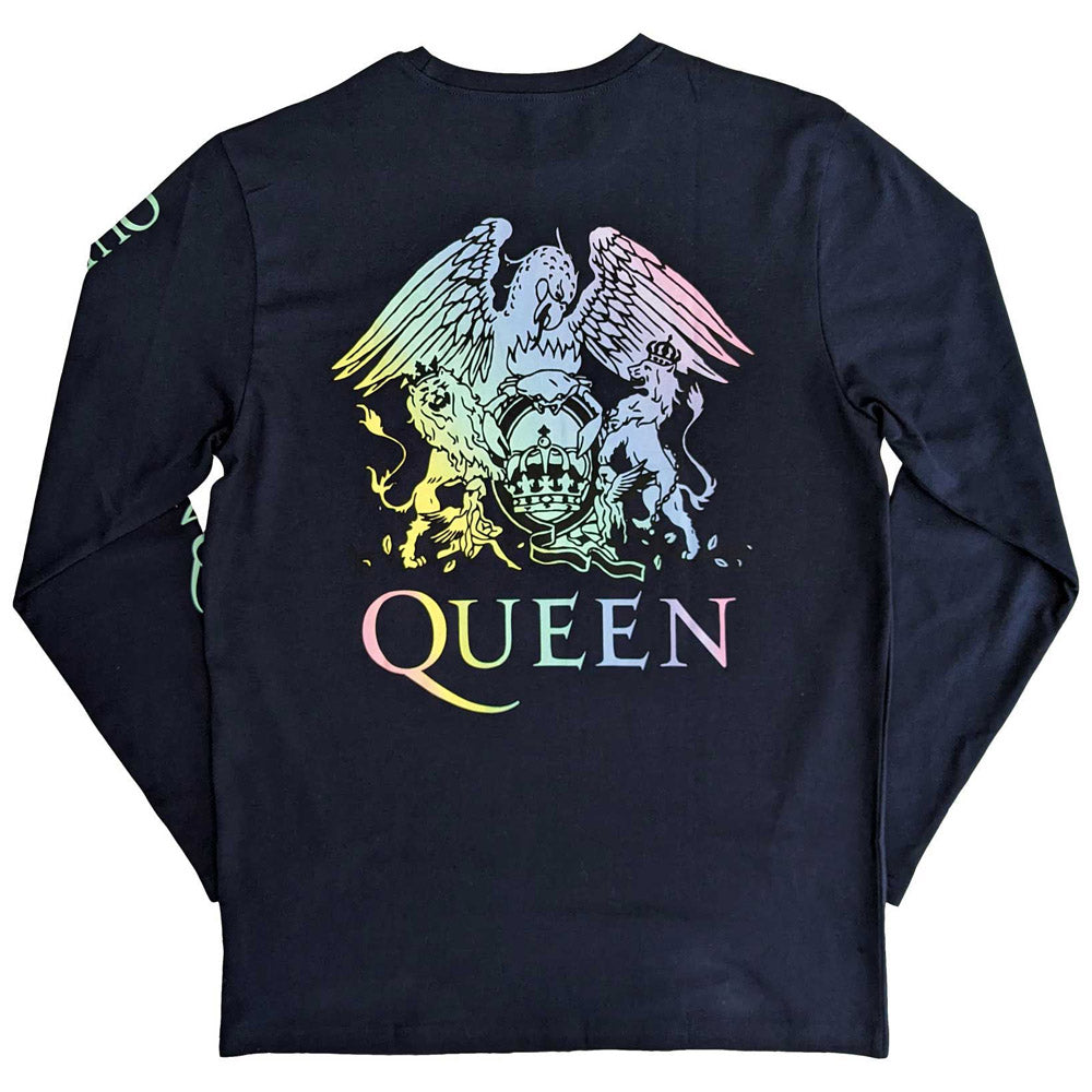 
                  
                    QUEEN クイーン (結成 55周年 ) - Rainbow Crest / バックプリントあり / 長袖 / Sleeve Print / Tシャツ / メンズ
                  
                