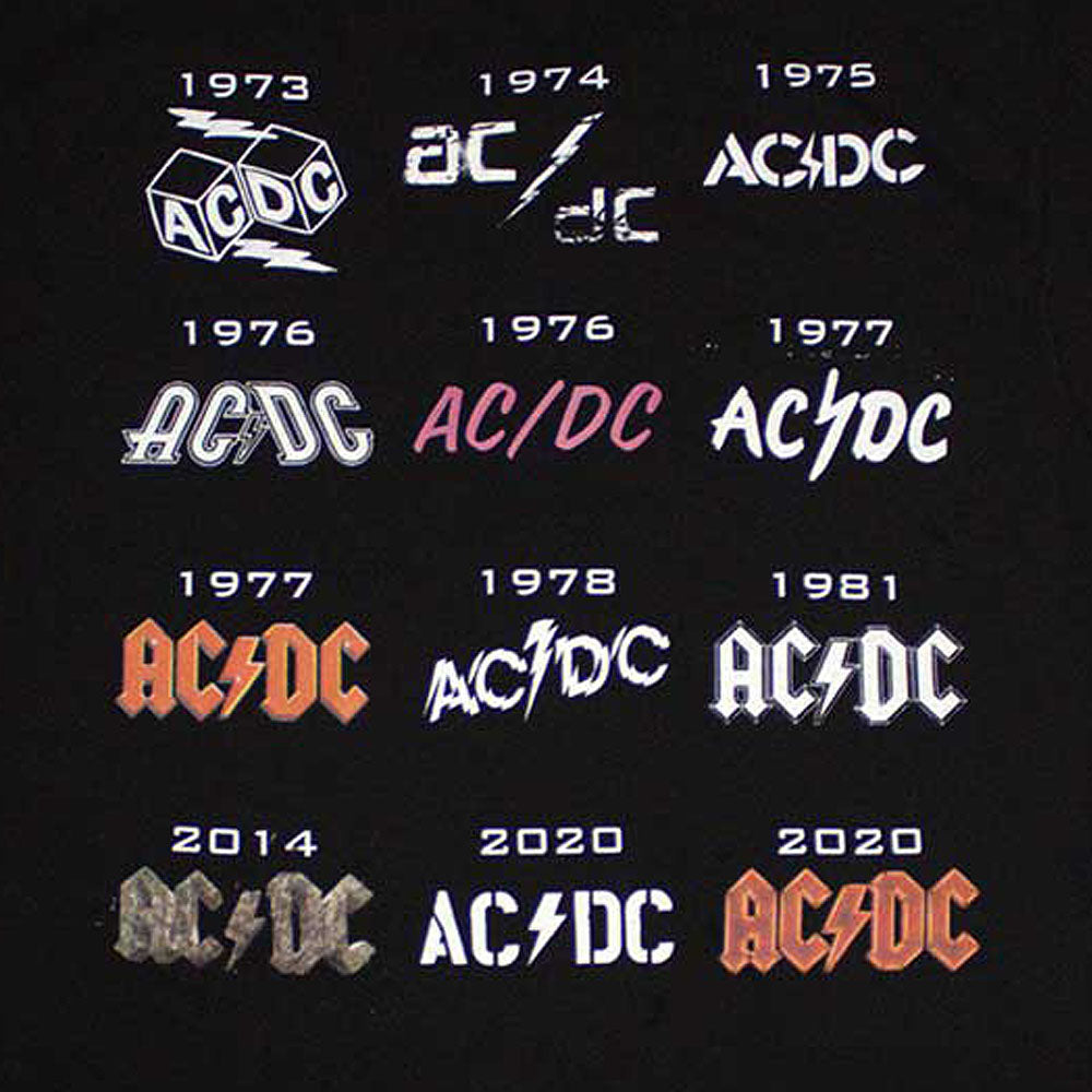 
                  
                    AC/DC エーシーディーシー (デビュー50周年 ) - Logo History / バックプリントあり / Tシャツ / メンズ
                  
                