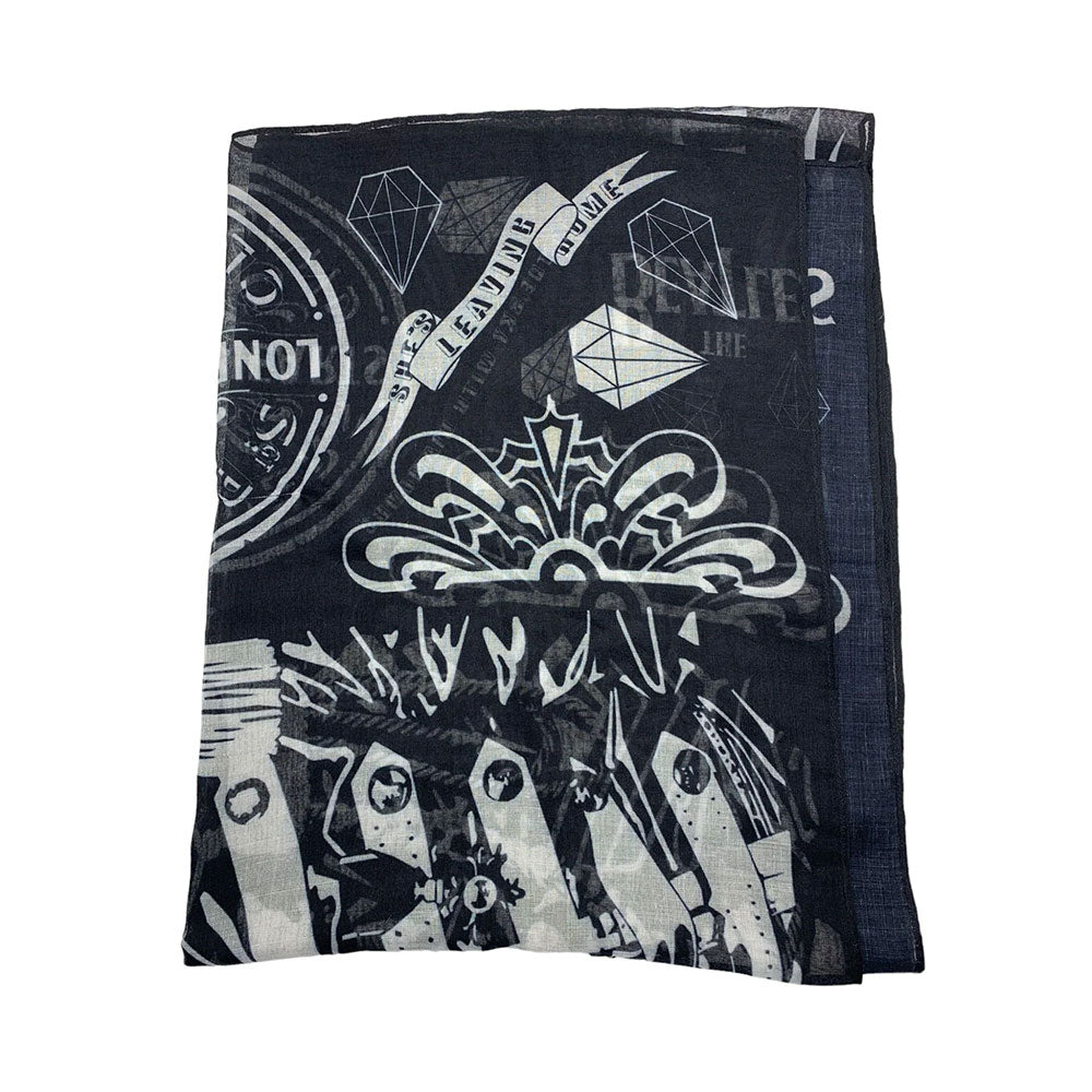 THE BEATLES - (来日 60周年 ) - Sgt. Pepper Black & White Scarf / Disaster(U.K.ブランド)