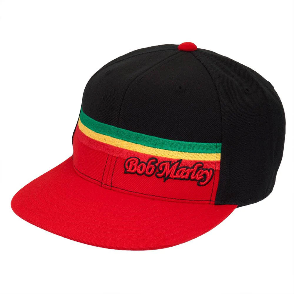 BOB MARLEY - (生誕 80年 ) - Rasta Stripe Yellow Fitted Cap / 限定