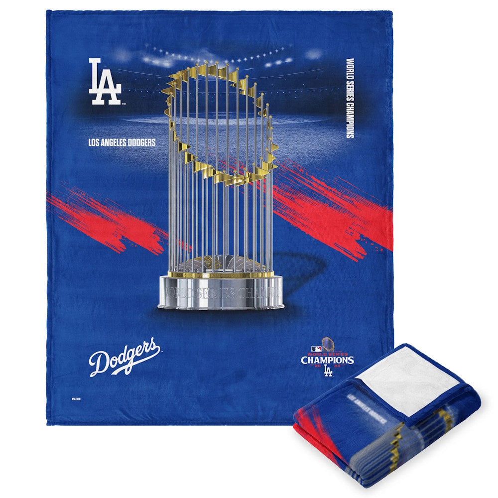 LOS ANGELES DODGERS（MLB） - 2024 MLB World Series Champs Champs Silk Touch Throw Blanket 50X60 Inches