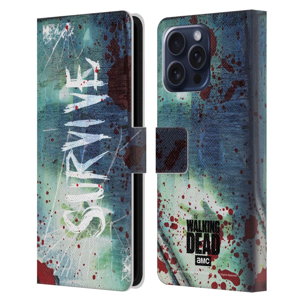 WALKING DEAD - Typography / Survive Torned Glass レザー手帳型