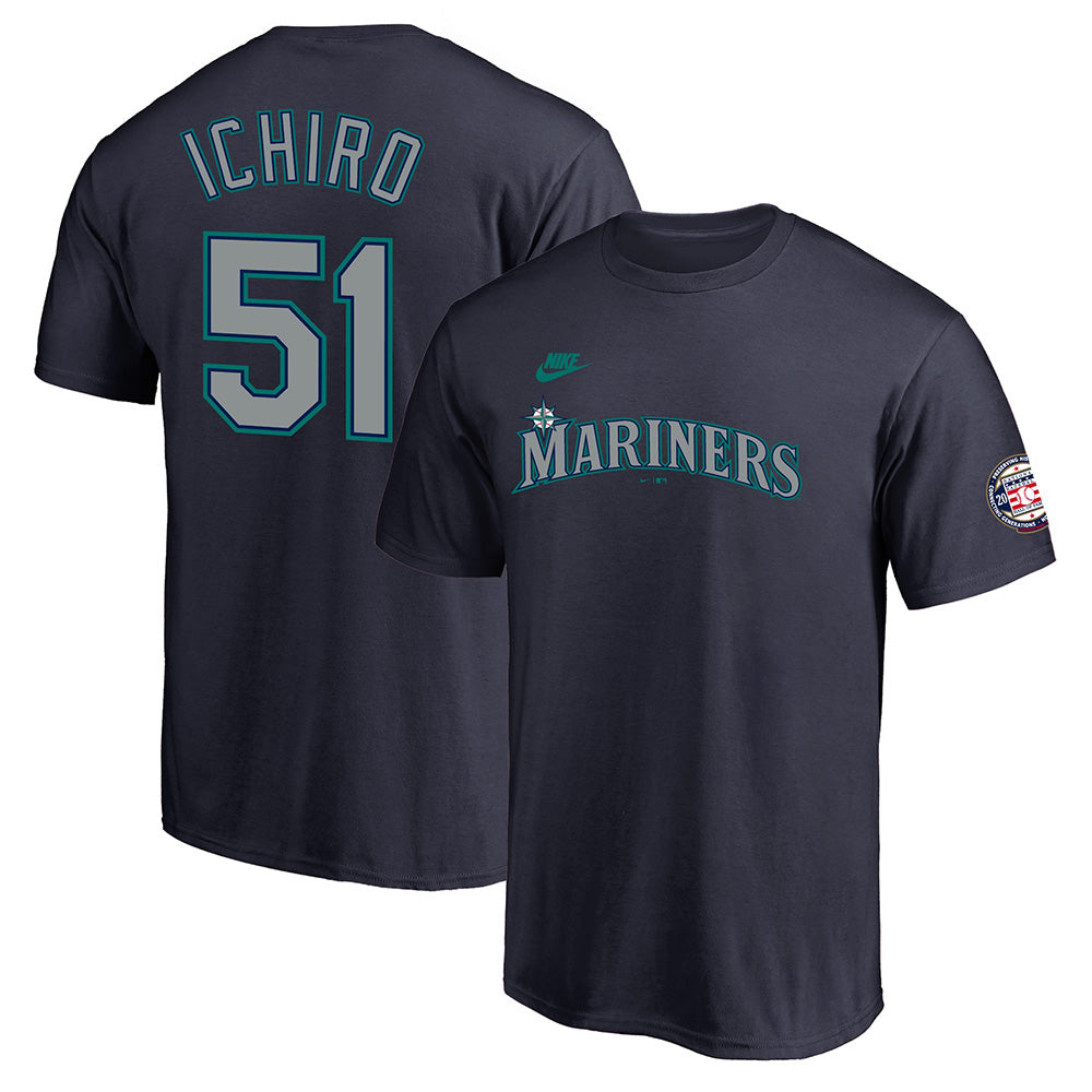 ICHIRO -  米国野球殿堂入り記念 マリナーズ イチロー ネーム＆ナンバー / ネイビー / 限定