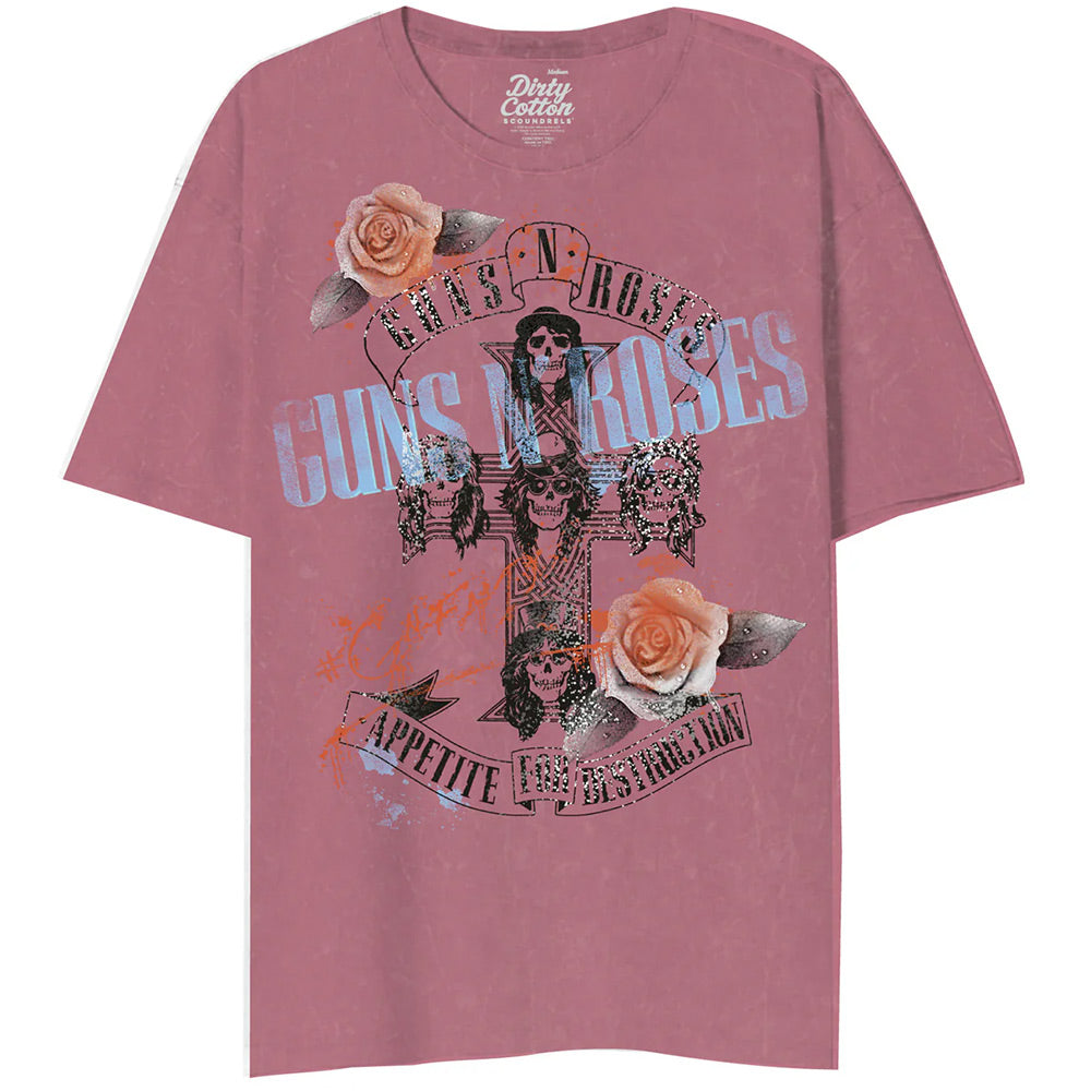 GUNS N ROSES - (5月 来日 記念 ) - CROSS ROSES MINERAL WASH RAPTURED ROSE / タイダイ