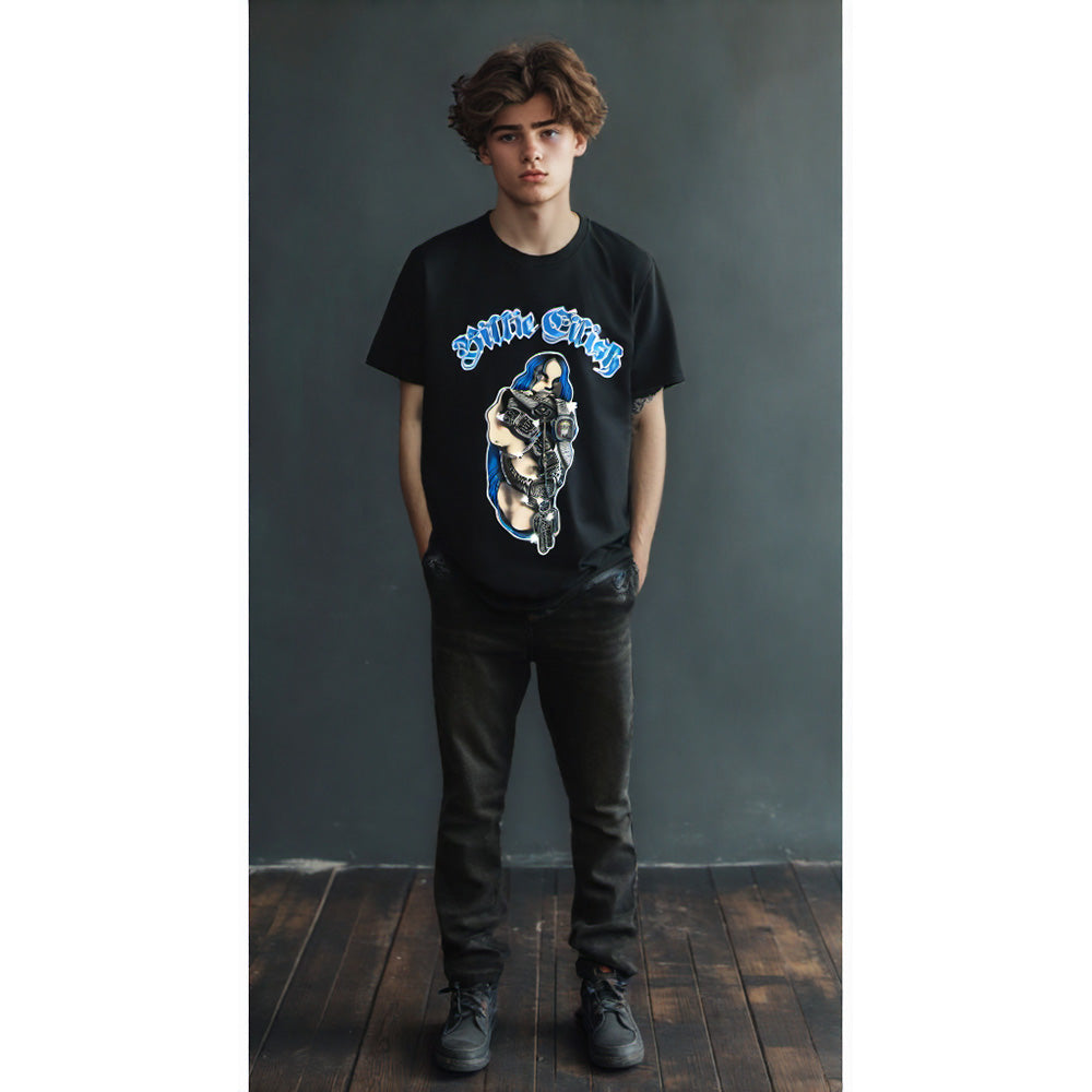 
                  
                    BILLIE EILISH ビリーアイリッシュ - Bling / Glitter Print / Tシャツ / メンズ
                  
                
