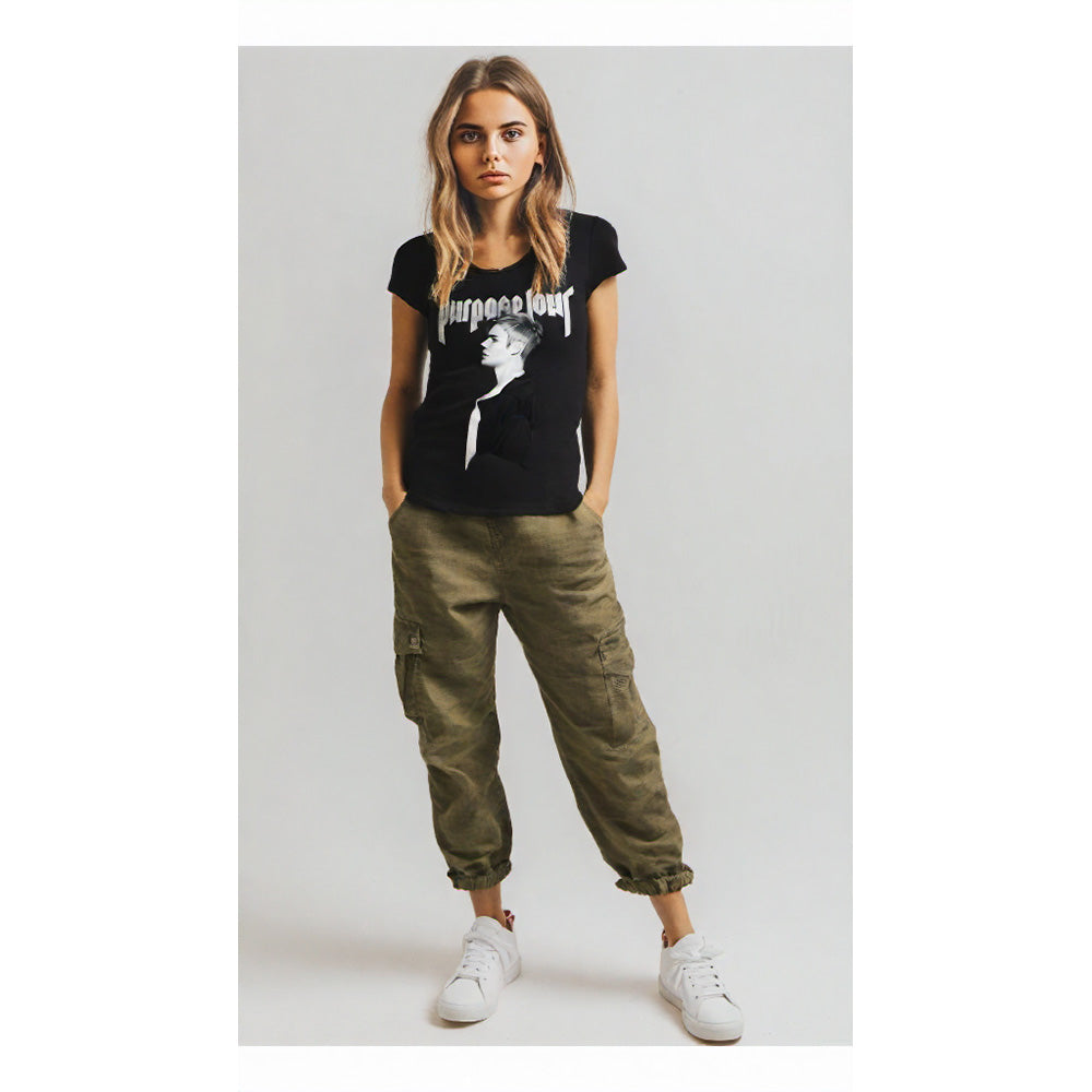 
                  
                    JUSTIN BIEBER ジャスティンビーバー (新譜 発売 ) - PROFILE / Amplified（ ブランド ） / レア / Tシャツ / レディース
                  
                