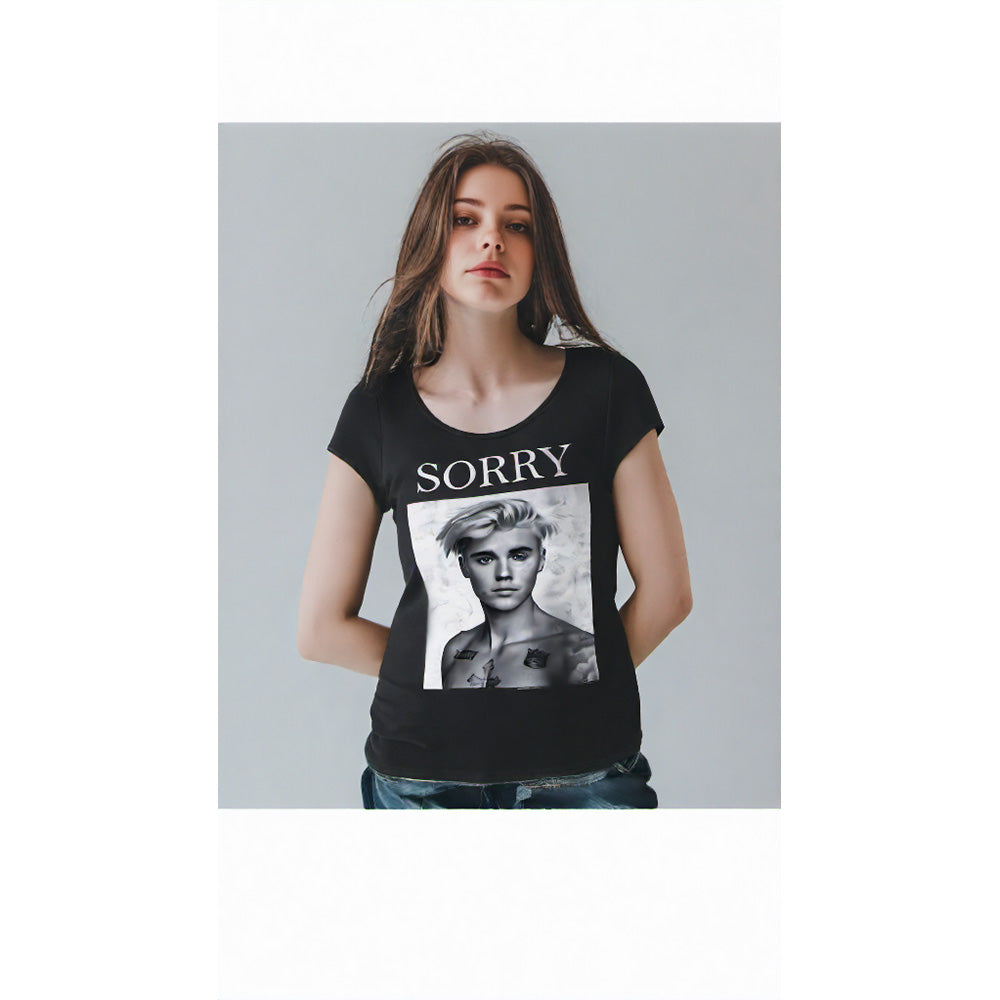 
                  
                    JUSTIN BIEBER ジャスティンビーバー (新譜 発売 ) - SORRY / Amplified（ ブランド ） / レア / Tシャツ / レディース
                  
                