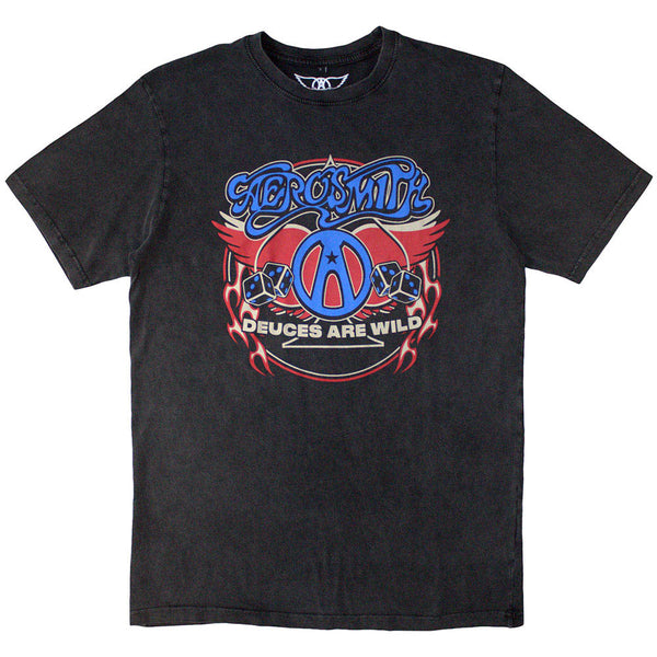 エアロスミスTシャツ① AEROSMITH エアロスミス (結成 55周年 ) - Rainbow Spade / Stone Wash