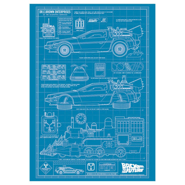 BACK TO THE FUTURE - Time Machine Blueprint Art Print / 世界限定995枚