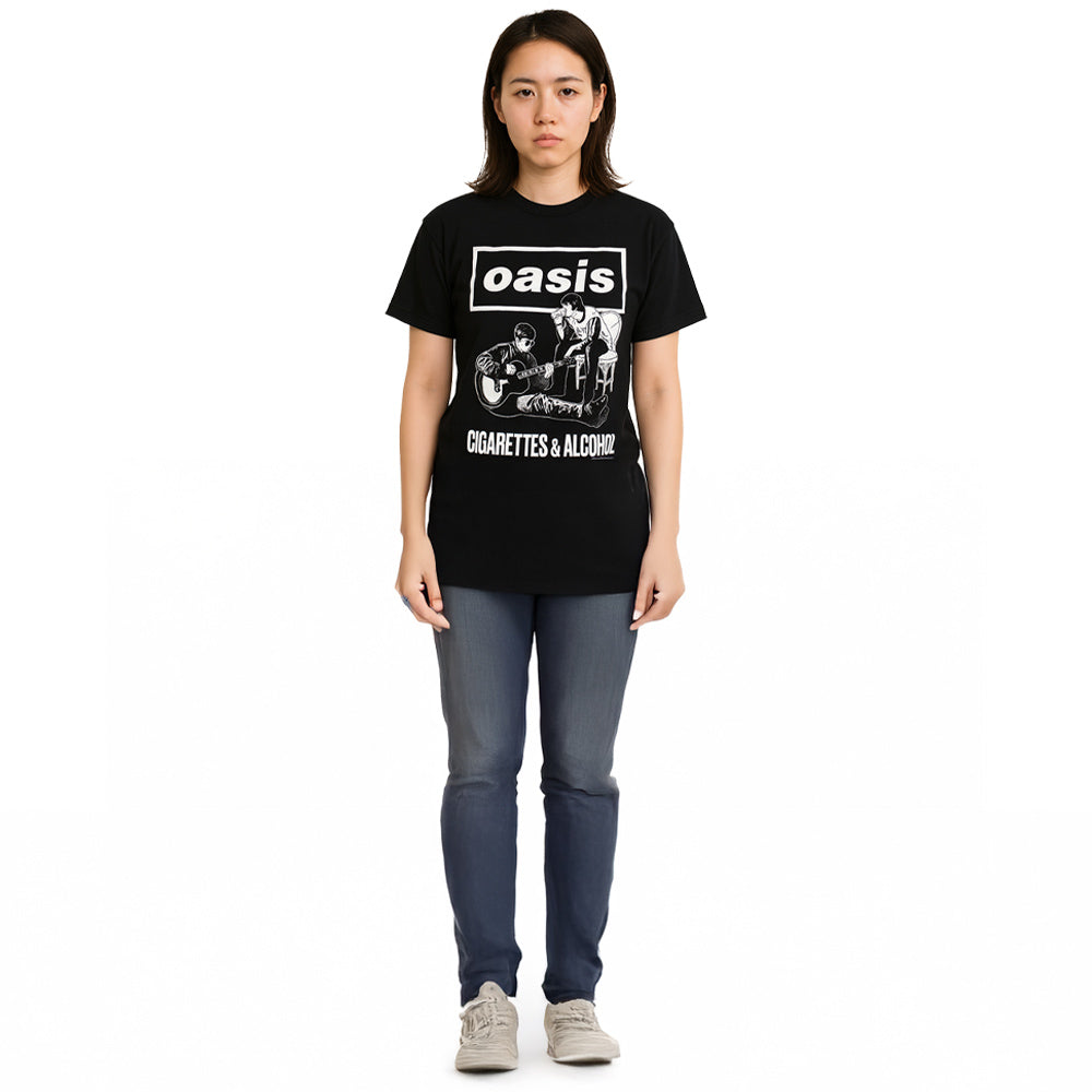 
                  
                    OASIS オアシス (10月 来日 記念 ) - Cigarettes & Alcohol Illustration Mono / Tシャツ / メンズ
                  
                