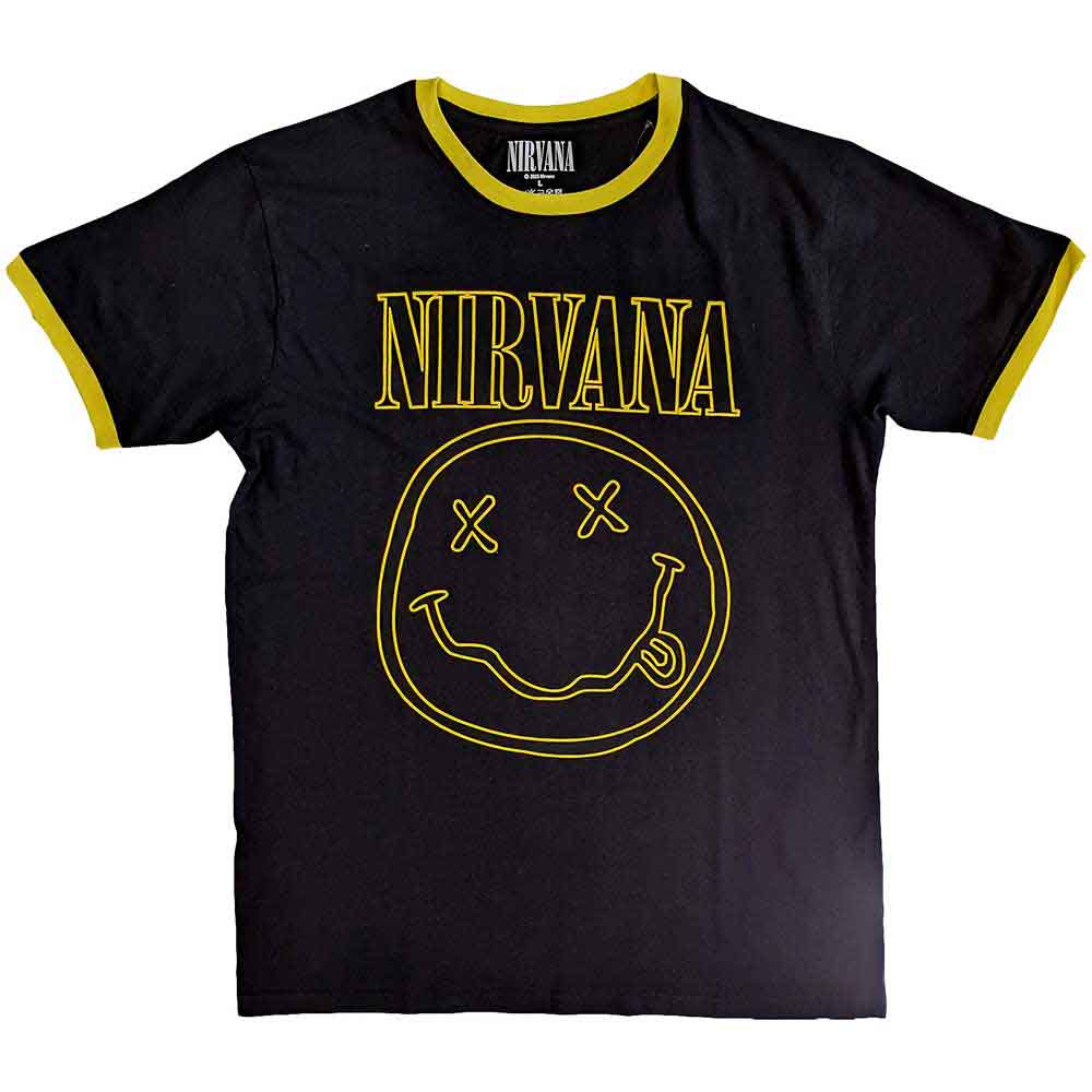 NIRVANA - Outline Happy Face / Black / リンガー