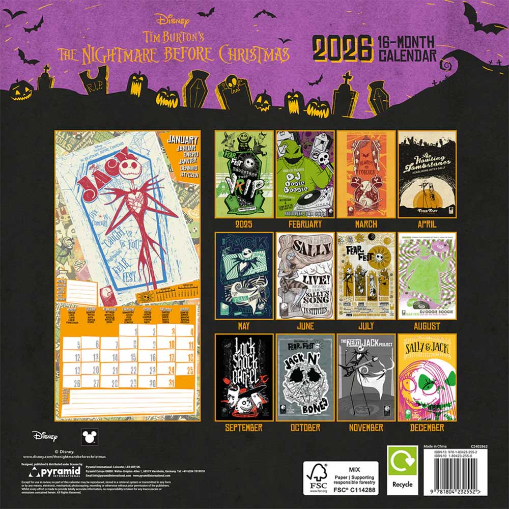 
                  
                    NIGHTMARE BEFORE CHRISTMAS ナイトメアー・ビフォア・クリスマス - Official 2026 30x30cm Square Calendar / カレンダー・ダイアリー
                  
                