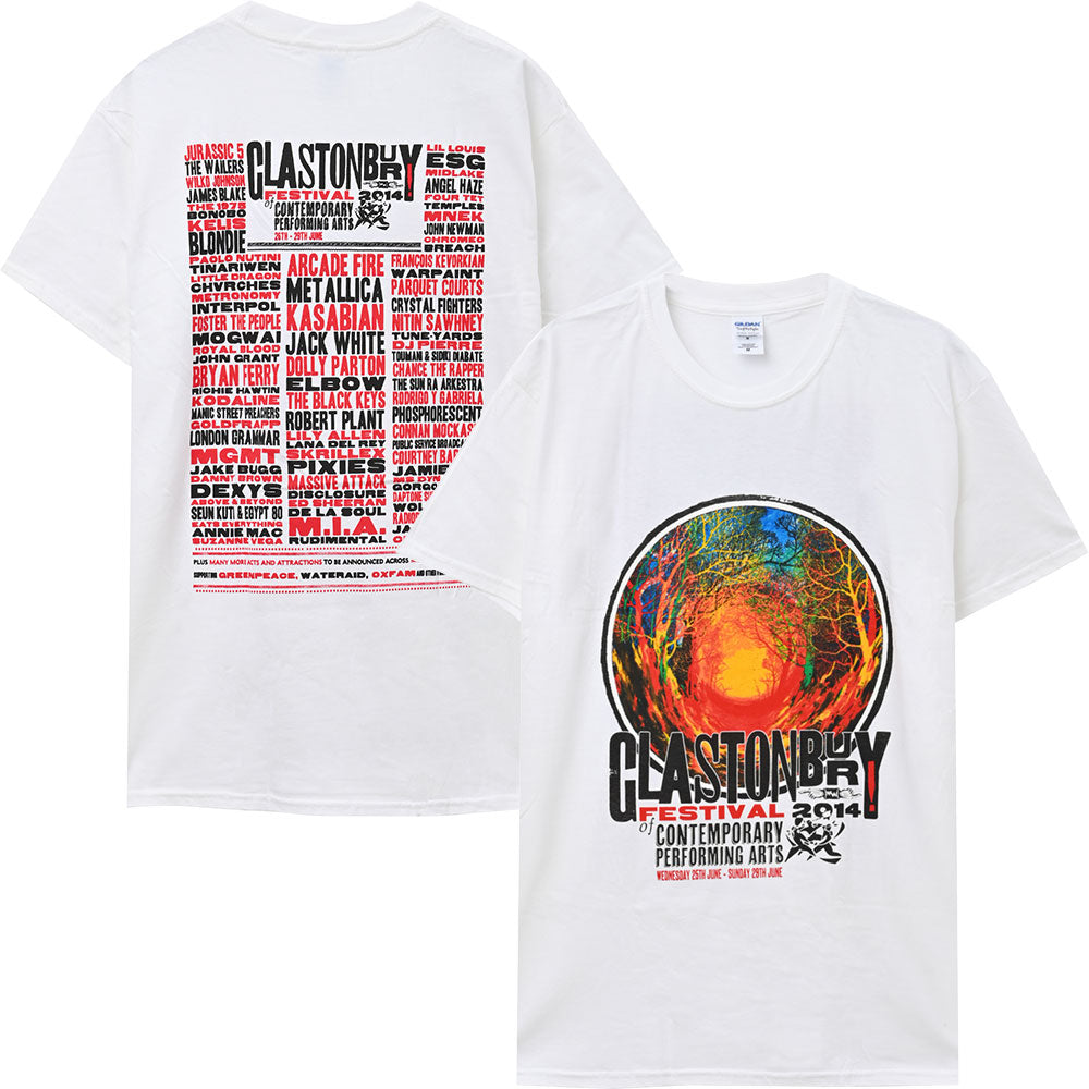 フェス公式Tシャツ GLASTONBURY - (開催 55周年 ) - FESTIVAL 2014 （超レア） / バックプリントあり / ヴィンテージ