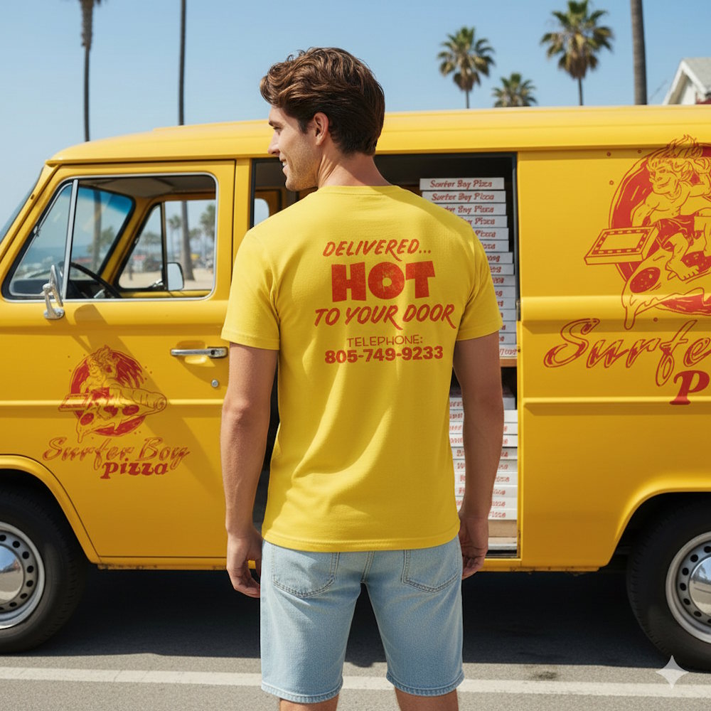 
                  
                    STRANGER THINGS ストレンジャー・シングス (アニメシリーズ 4月23日 配信開始 ) - SURFER BOY PIZZA / バックプリントあり / Tシャツ / メンズ
                  
                