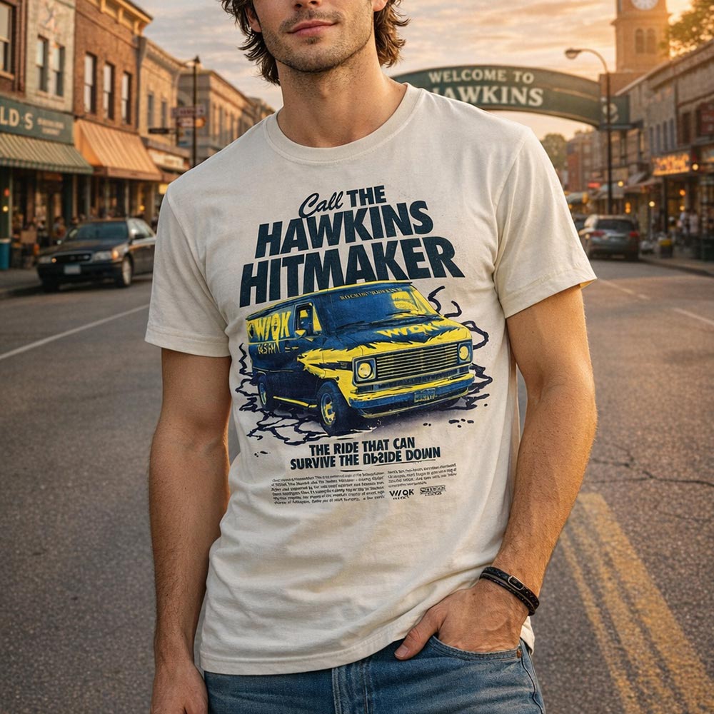 
                  
                    STRANGER THINGS ストレンジャー・シングス (アニメシリーズ 4月23日 配信開始 ) - HAWKINS HITMAKER / Tシャツ / メンズ
                  
                