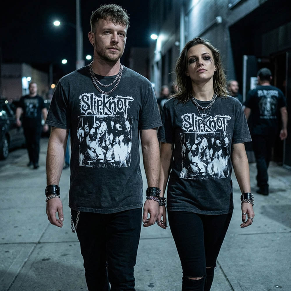 
                  
                    SLIPKNOT スリップノット - Album Splatter / Stone Wash / バックプリントあり / Tシャツ / メンズ
                  
                