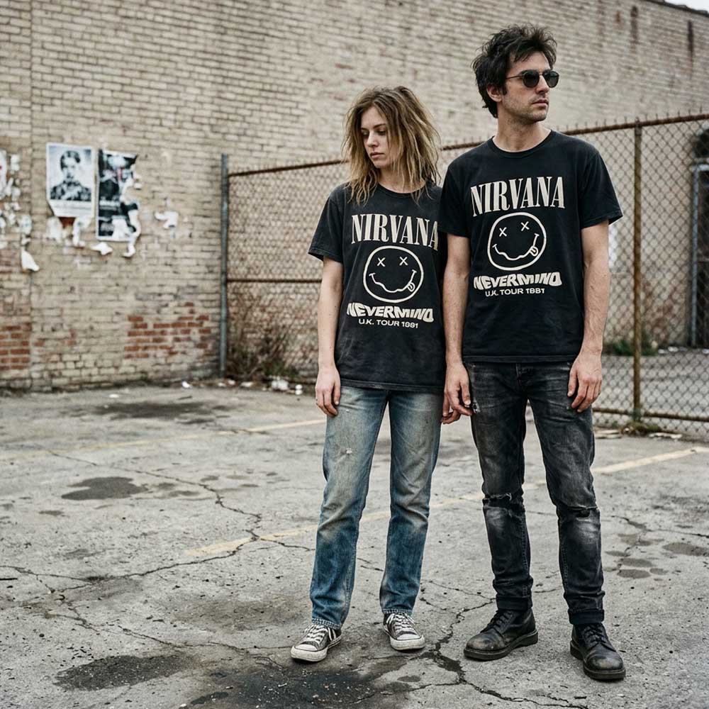 
                  
                    NIRVANA ニルヴァーナ (Nevermind 35周年 ) - Tour '91 / バックプリントあり / カーボンソフト加工 / Tシャツ / メンズ
                  
                