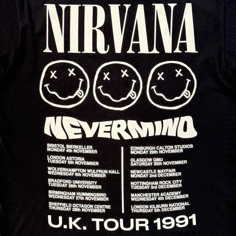 
                  
                    NIRVANA ニルヴァーナ (Nevermind 35周年 ) - Tour '91 / バックプリントあり / カーボンソフト加工 / Tシャツ / メンズ
                  
                