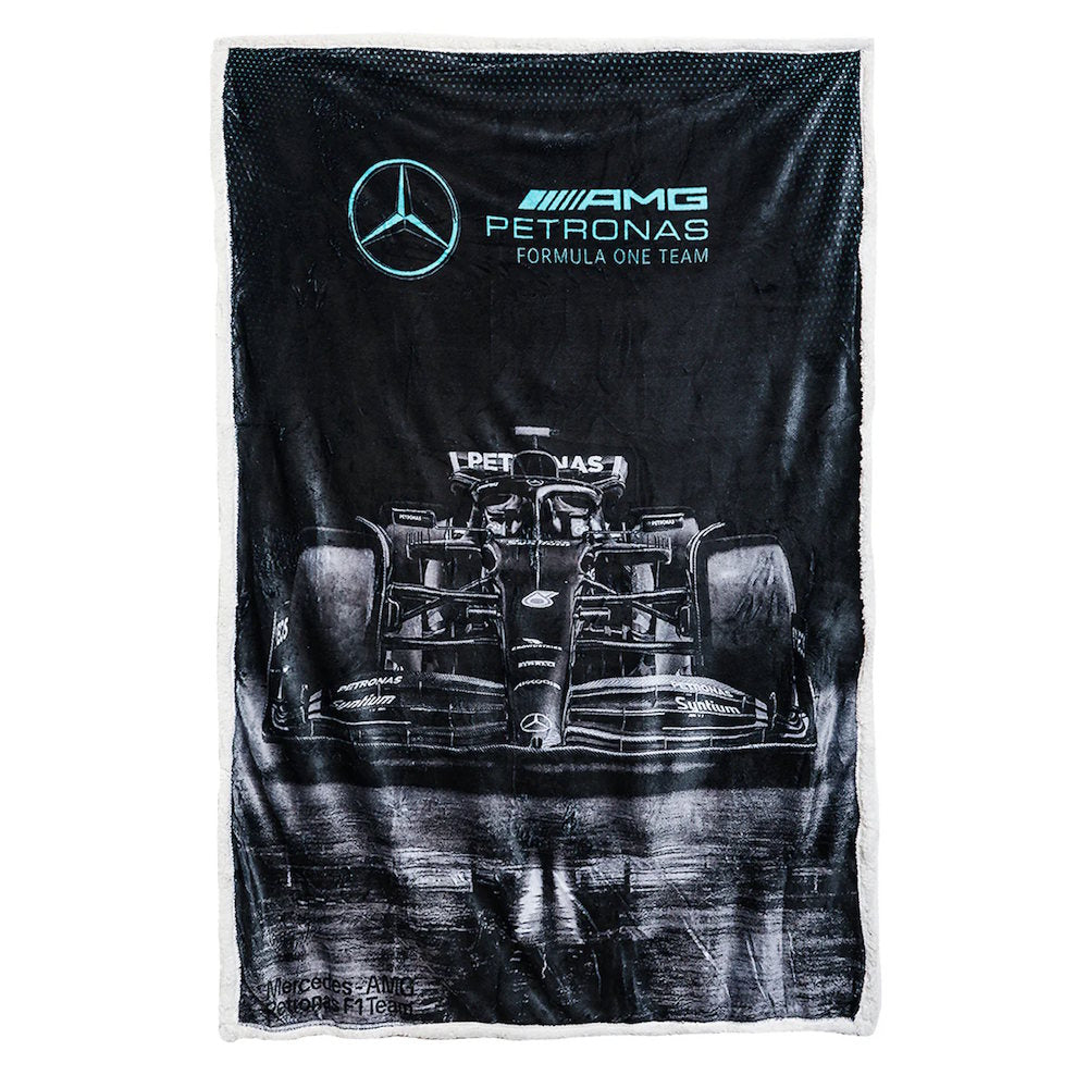 FORMULA ONE（F1） - Mercedes-AMG Petronas フリースブランケット（シェルパ裏地）｜約47×59インチ