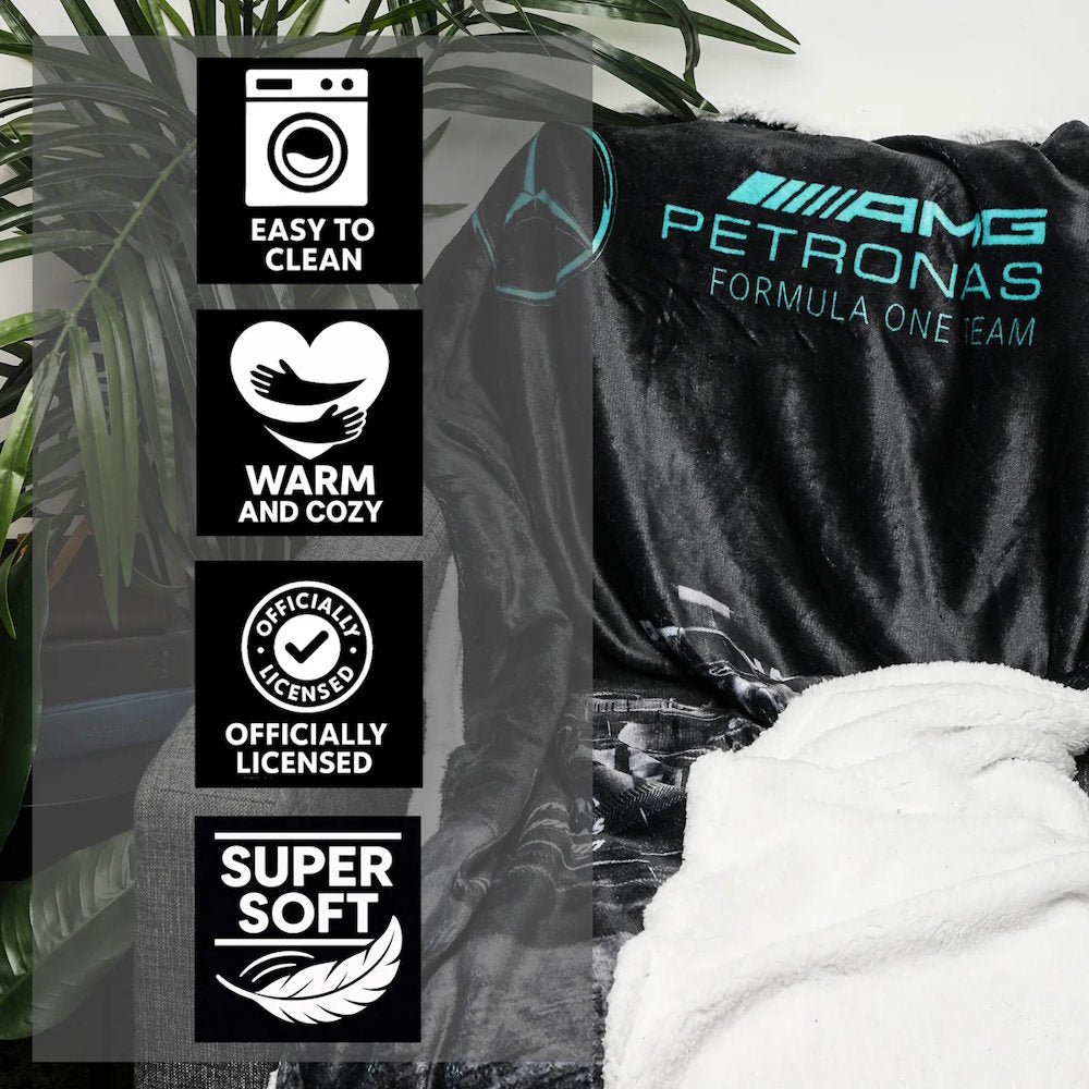 
                  
                    【予約商品】 FORMULA ONE（F1） フォーァミュラワン - Mercedes-AMG Petronas フリースブランケット（シェルパ裏地）｜約47×59インチ / 寝具
                  
                