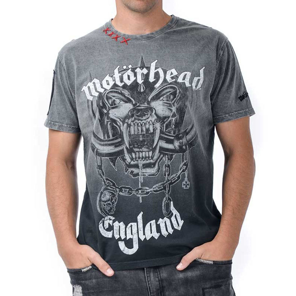 
                  
                    【予約商品】 MOTORHEAD モーターヘッド - England logo Rex Calipo / パッチ加工 / バックプリントあり / Tシャツ / メンズ
                  
                