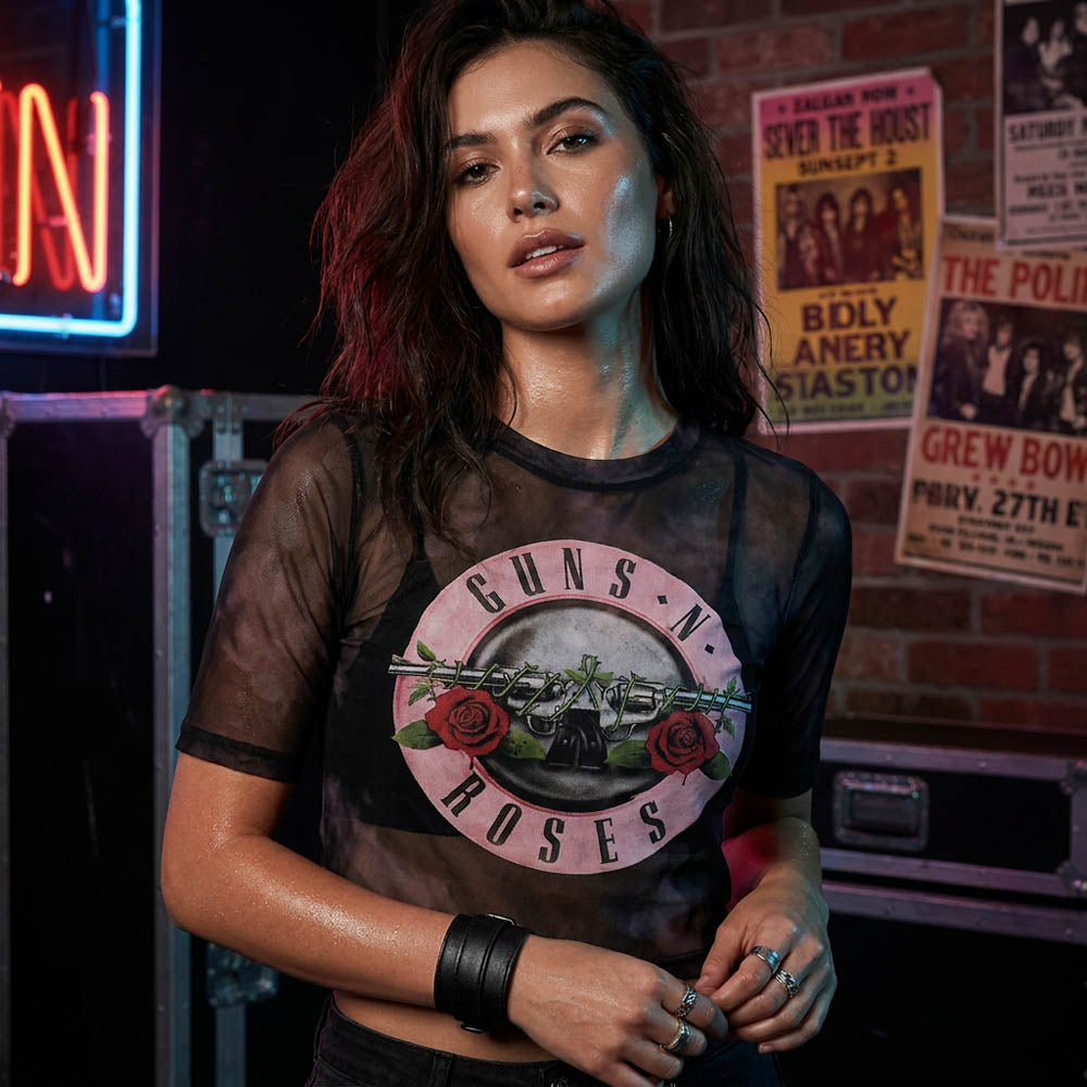 
                  
                    【予約商品】 GUNS N ROSES ガンズアンドローゼズ (デビュー 40周年 ) - Pink Tint Bullet Logo / CROP / トップス / レディース
                  
                