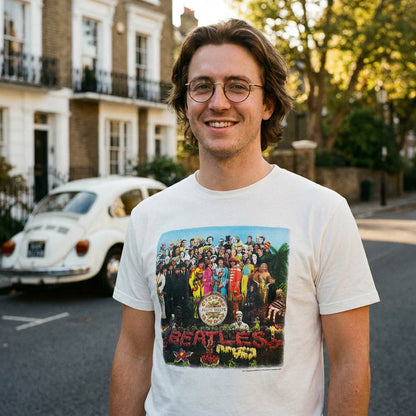 【予約商品】 THE BEATLES ビートルズ (来日 60周年 ) - Vintage Sgt Pepper / バックプリントあり / Tシャツ / メンズ