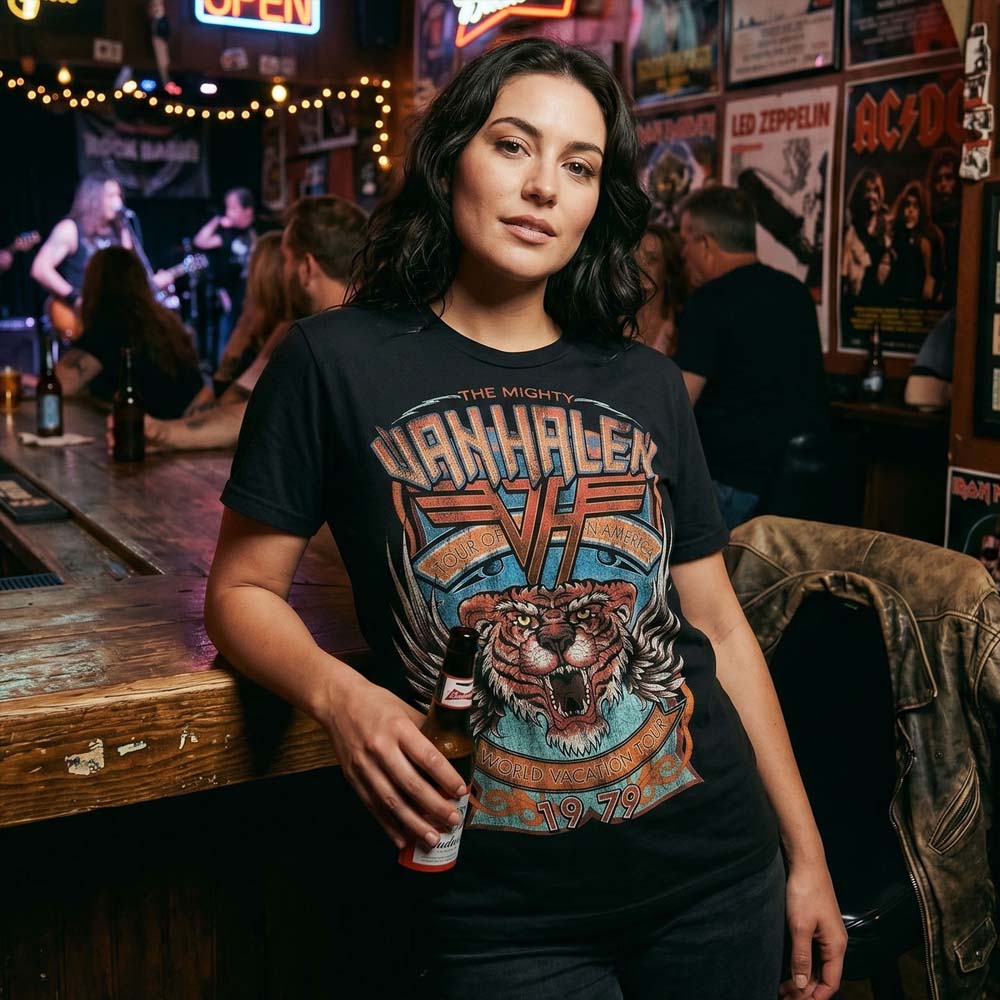 【予約商品】 VAN HALEN ヴァンヘイレン - World Tour / カーボンソフト加工 / Tシャツ / メンズ