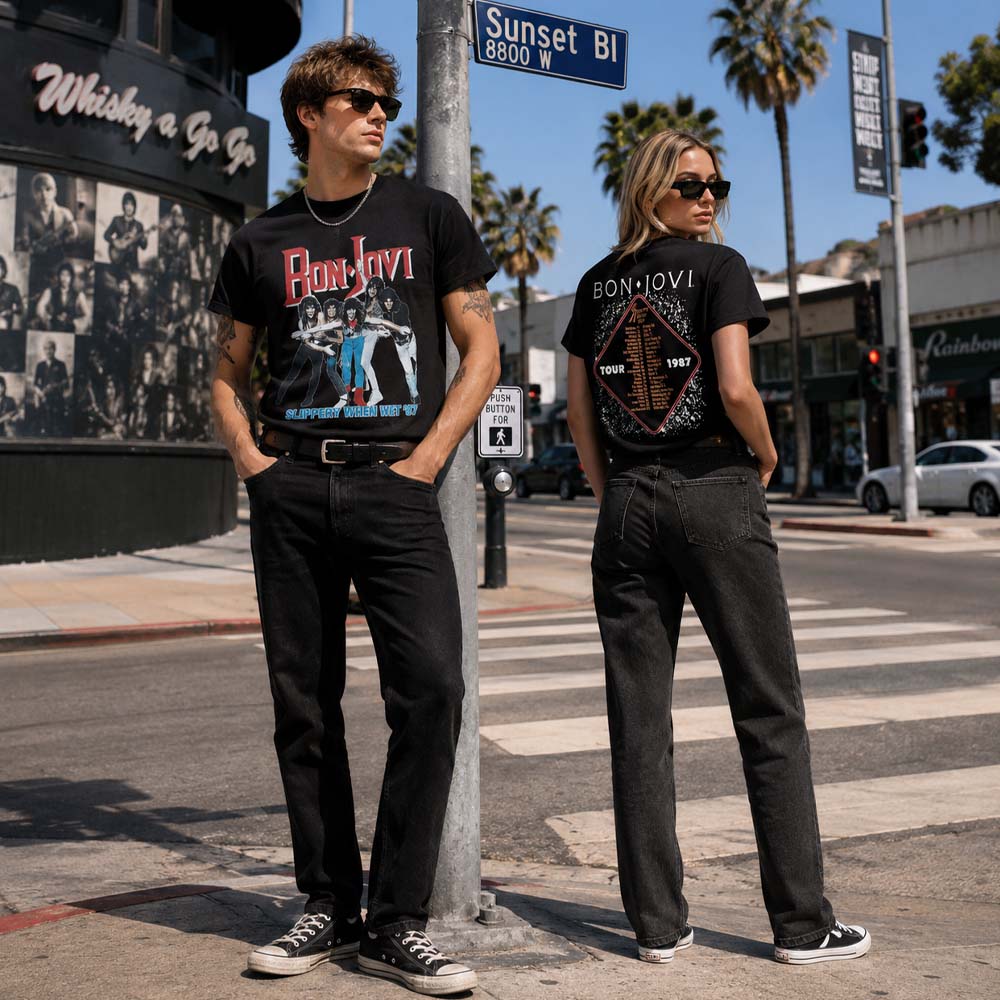 
                  
                    BON JOVI ボンジョヴィ - Slippery When Wet '87 / バックプリントあり / Tシャツ / メンズ
                  
                