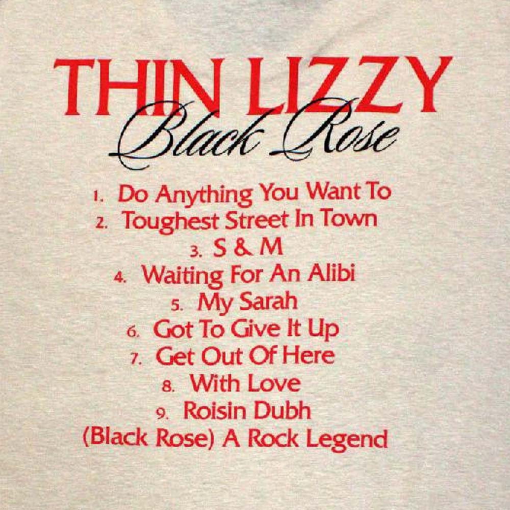 
                  
                    THIN LIZZY シンリジィ - Black Rose Tracklist / バックプリントあり / Tシャツ / メンズ
                  
                