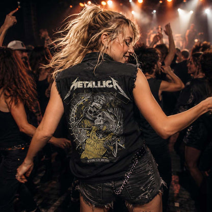 METALLICA メタリカ (結成 45周年 ) - NOTHING ELSE MATTERS / バックプリントあり / ノースリーブ・ワーカーシャツ / トップス / メンズ