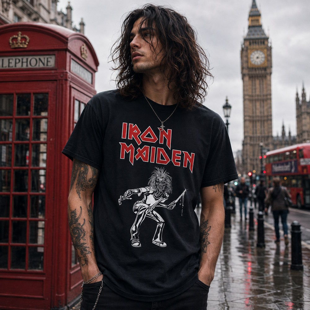 
                  
                    IRON MAIDEN アイアンメイデン (11月 来日 記念 ) - Autumn Tour 1980 / バックプリントあり / Tシャツ / メンズ
                  
                