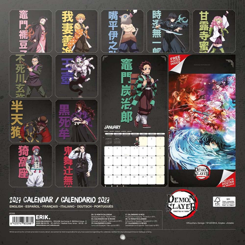 
                  
                    DEMON SLAYER 鬼滅の刃 (10周年 ) - SWORDSMITH VILLAGE / 2027 Calendar / 壁掛け / カレンダー・ダイアリー
                  
                