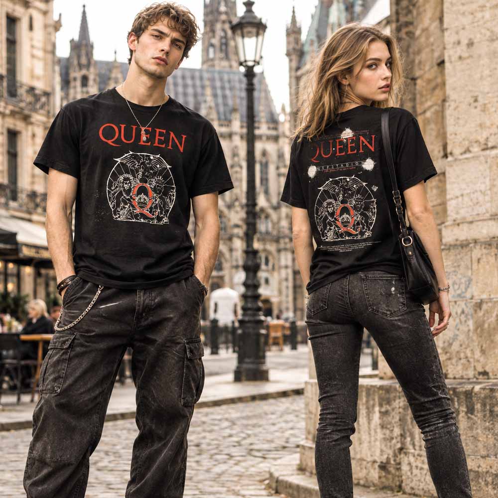 
                  
                    QUEEN クイーン - Budapest Iconic Poster Crest / バックプリントあり / Tシャツ / メンズ
                  
                